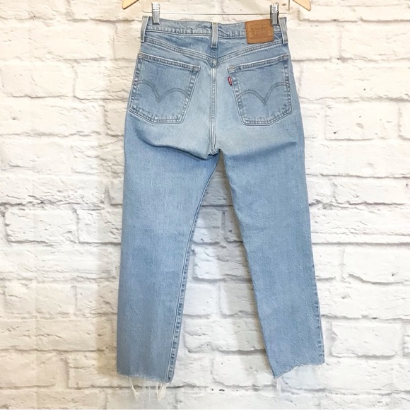 Levi’s Wedgie W25 (US 0/1) Straight Women’s Jeans Crop High Rise Button Fly - Picture 5 of 12